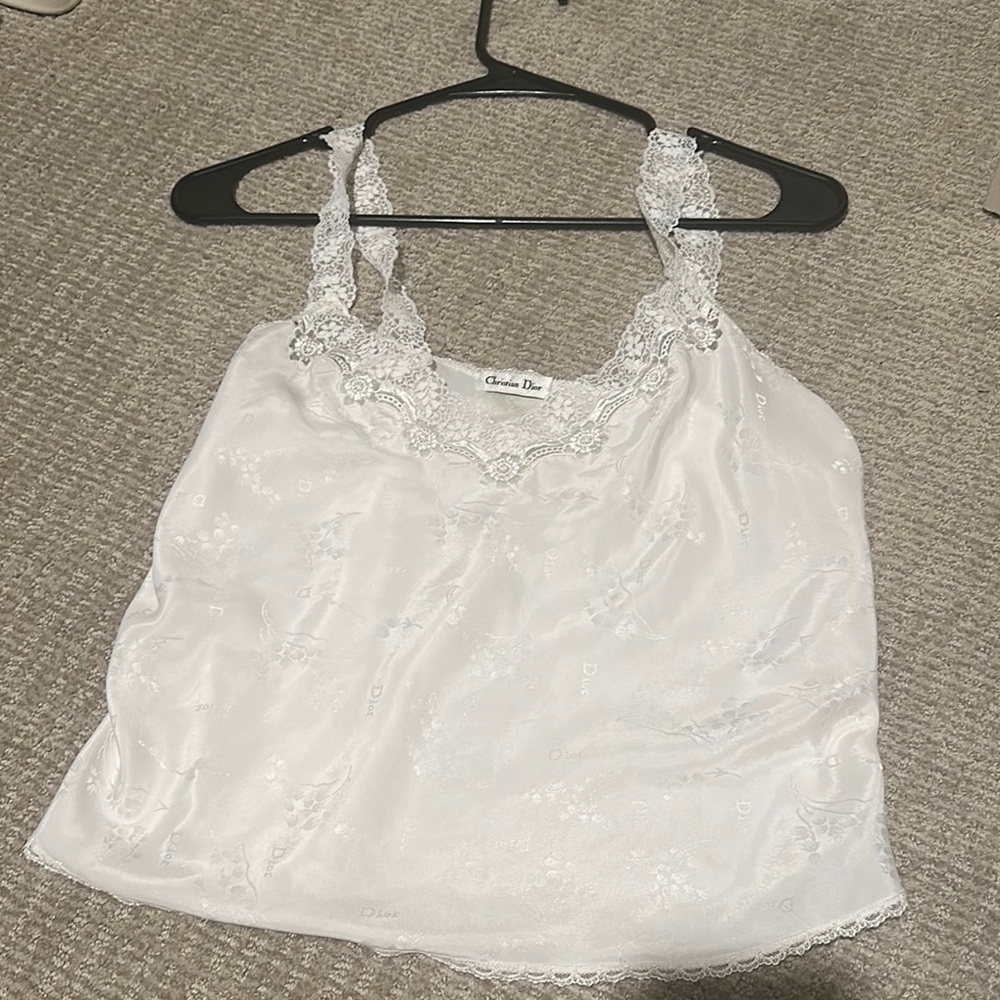 White Lace Trim Camisole Top